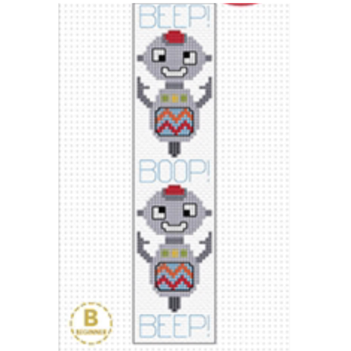 Robot Bookmark Cross Stitch Kit by Create Handmade