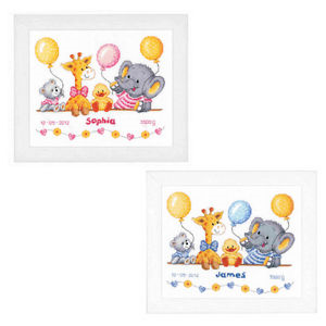 Baby Shower 11 Cross Stitch Kit (blue and pink options) by Vervaco - PN0143720