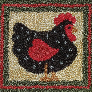 Black Hen Punch Needle Embroidery Kit by Rachel's of Greenfield