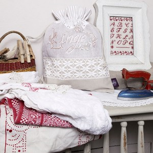 Linge Ancien Drawstring Lingerie Bag By Les Brodeuses Parisiennes