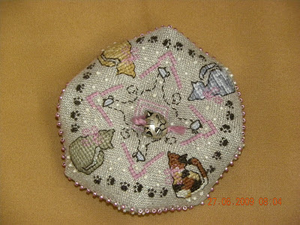 Cat Lovers Biscornu Pincushion By The Sweetheart Tree