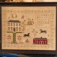 Stables at Hollyberry Farm Sampler by Stacy Nash Primitives