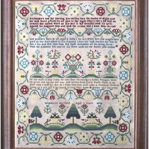 Harriet Hartland 1782 by Hands Across the Sea Samplers
