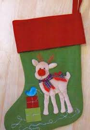 Reindeer Stocking By Windflower Embroidery