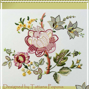 Queen Rose Light Crewel Embroidery Kit by Tatiana Popova