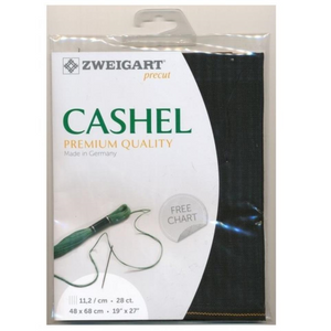 28CT Cashel Linen Zweigart Precut Black (720)