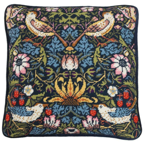 William Morris Strawberry Thief Tapestry Cushion by Bothy Threads