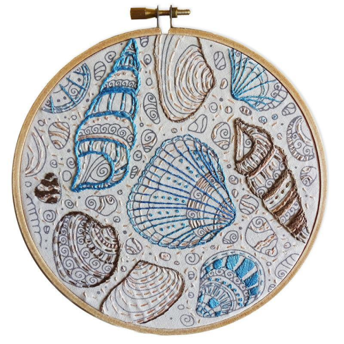 Colour Me in Embroidery Shell Art Kit by Make It