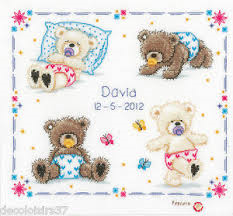 Popcorn The Bear Cross Stitch Kit by Vervaco - PN 0143714