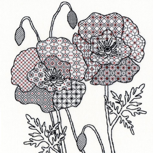 Blackwork Poppy by Bothy Threads