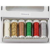 Au ver a Soie Metallic Threads Pack of 6 - Christmas Colours