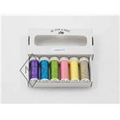 Au ver a Soie Metallic Threads Pack of 6- Flashy Colours
