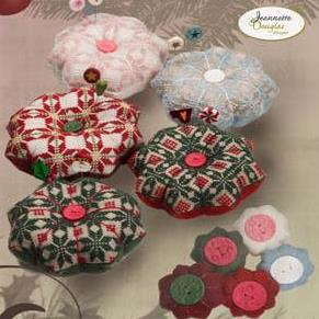 Christmas Quaker Pincushions by Jeanette Douglas Designs