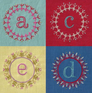 Decorated Alphabet Iron-On Embroidery Pattern by Nancy Nicholson