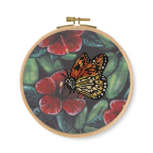 DMC Stamped Cross Stitch Kit Orange Butterfly