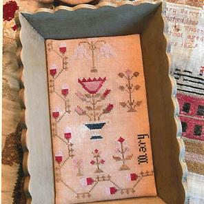 Snippets of Mary Barres Sampler Medium Sewing Tray & Needle Book by Stacy Nash Primitives