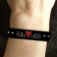 Cross Stitch Wristband Jewelry Heart Stacker by Carousel Charts