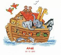 Noah's Ark Baby Birth Record Counted Cross Stitch Kit by Vervaco - PN143716