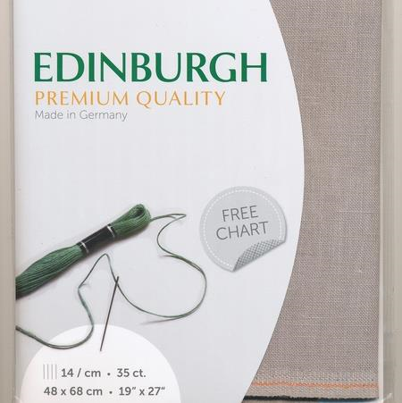 36CT Edinburgh Linen Zweigart Fat Quarter Nougat (Stone Grey) 3021