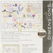 Le Jardin Sampler Stamped Cross Stitch by Dimensions