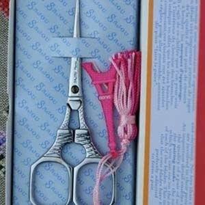 Chromed Eiffel Towel Embroidery Scissors with Pink Charm from Sajou