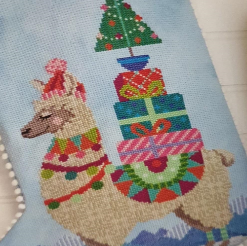 Fa-la-la-llama Christmas Stocking Cross Stitch Chart by Satsuma Street