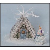 Frosty Winter Mouse in a House by Just Nan