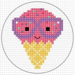 Cross Stitch Icecream Kit by Create Handmade - With hoop