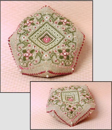 Cherry Blossoms Biscornu Pincushion Kit By The Sweetheart Tree