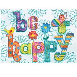 Be Happy Stamped Cross Stitch by Dimensions