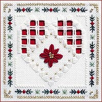 Poinsettia Heart Beyond Cross Stitch Kit by Victoria Sampler