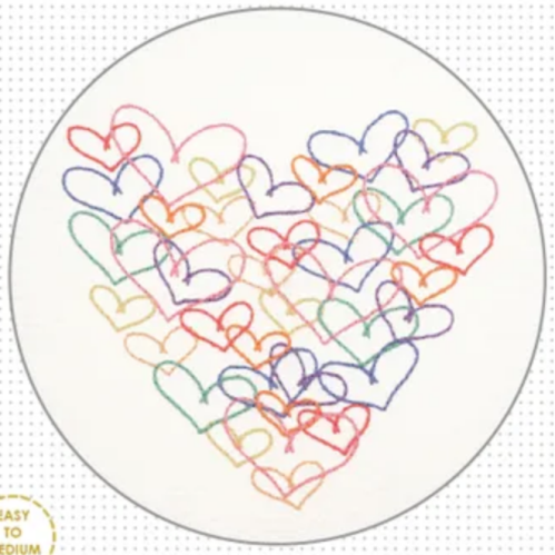 Hearts Stitchery Kit by Create Handmade