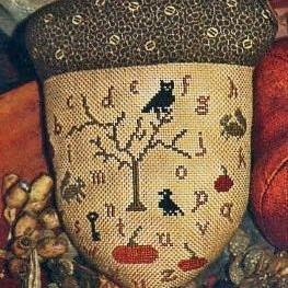 Gathering Acorns Cross Stitch Chart by With Thy Needle and Thread (Brenda Gervais)
