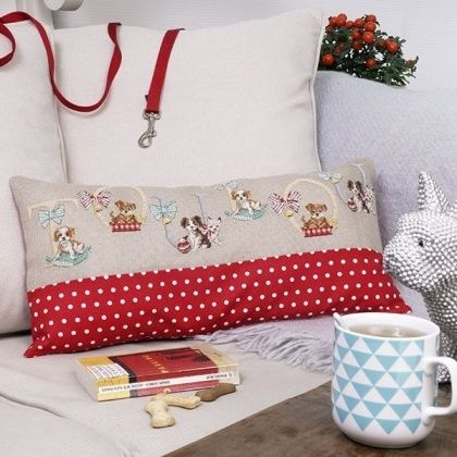 Darling Doggies Cushion By Les Brodeuses Parisiennes