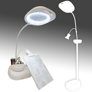 Led Magnifier Floor Lamp With Clip Arm And Tray by Triumph