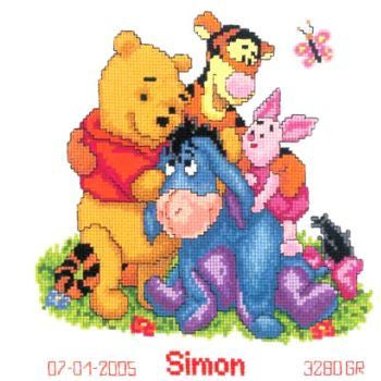 Winnie and Friends Disney Birth Sampler by Vervaco - PN-0014846