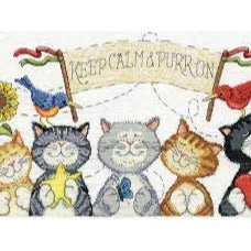 Keep Calm and Purr On Stamped Cross Stitch Kit by Design Works