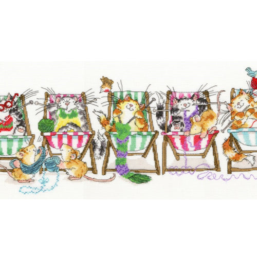 Kitty Knit Counted Cross Stitch Kit by Bothy Threads