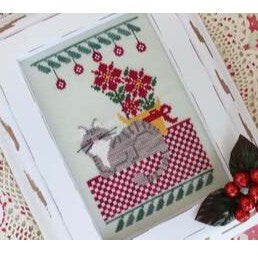 Napping in the Poinsettias Cross Stitch Chart by Lindy Stitches