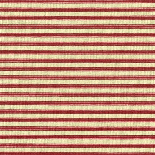 Baby Canvas Cotton Narrow Stripe Red on Cream 148cm Wide Price per metre