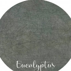 36CT Fox and Rabbit Hand Dyed linen Eucalyptus Fat Half Yard