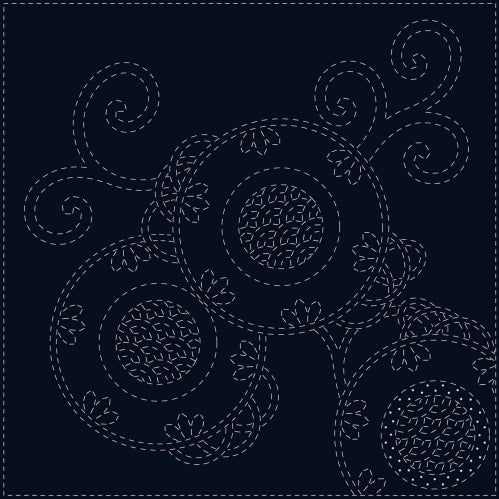 Sashiko Cloth Bracken Fern by Hitomi Fujita