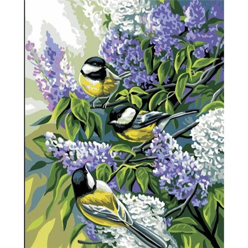 Finches and Lilacs Tapestry Canvas 132.135 by Royal Paris