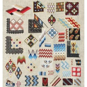 Woolwork Sampler Perles and Dentelles Cross Stitch Chart by Reflets de Soie