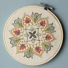 Thessaly Floral embroidery hoop Embroidery kit by Avlea