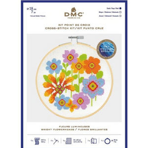 DMC Bright Flowerheads Counted Cross Stitch Kit