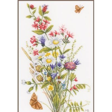 Field Flowers Counted Cross Stitch Kit by Lanarte PN-0155693