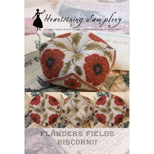 Flanders Fields Biscornu Cross Stitch Chart by Heartstring Samplery