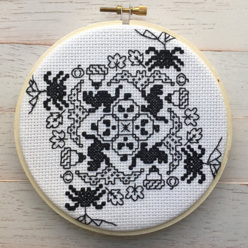 Blackwork Halloween Cross stitch kit by Spot Colors