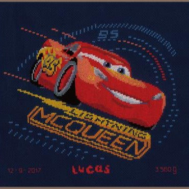 Screeching Tires Disney Birth Sampler by Vervaco - PN0167543